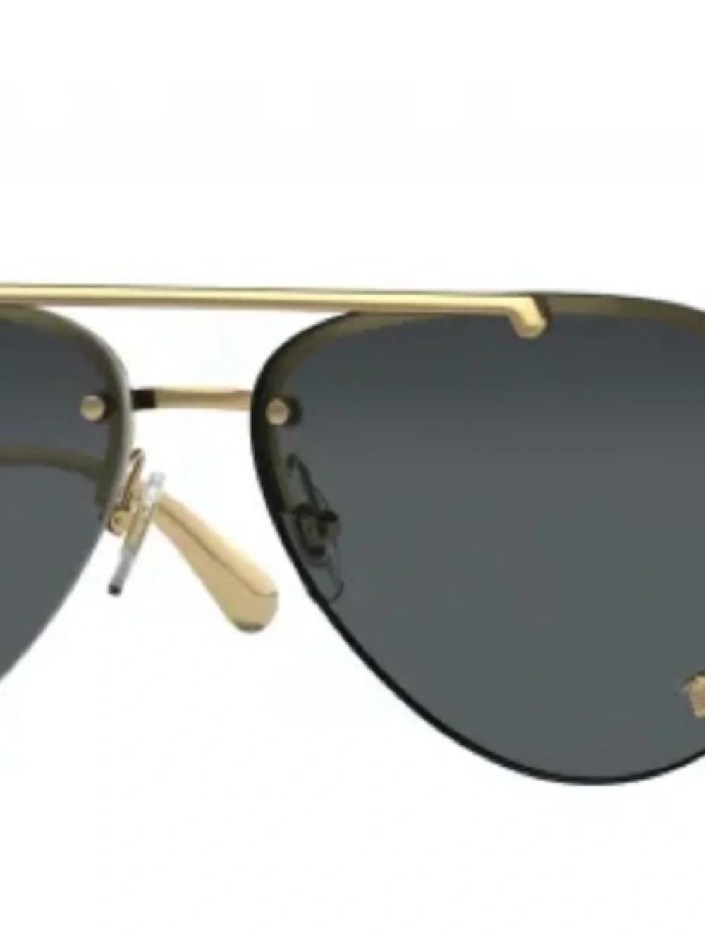 Versace Gold-Trim Black Lens Aviator Sunglasses - Women’s Accessories